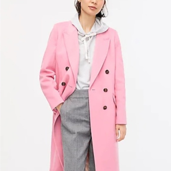 J. Crew Jackets & Blazers - J. Crew Barbie Pink Italian Double-Breasted Wool/Cashmere topcoat